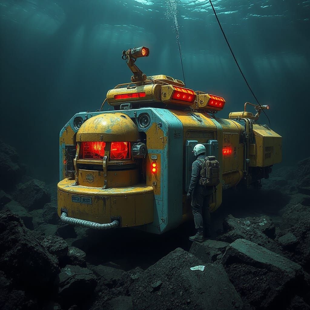Deep-Sea Mining Operation: Industrial Concept Art