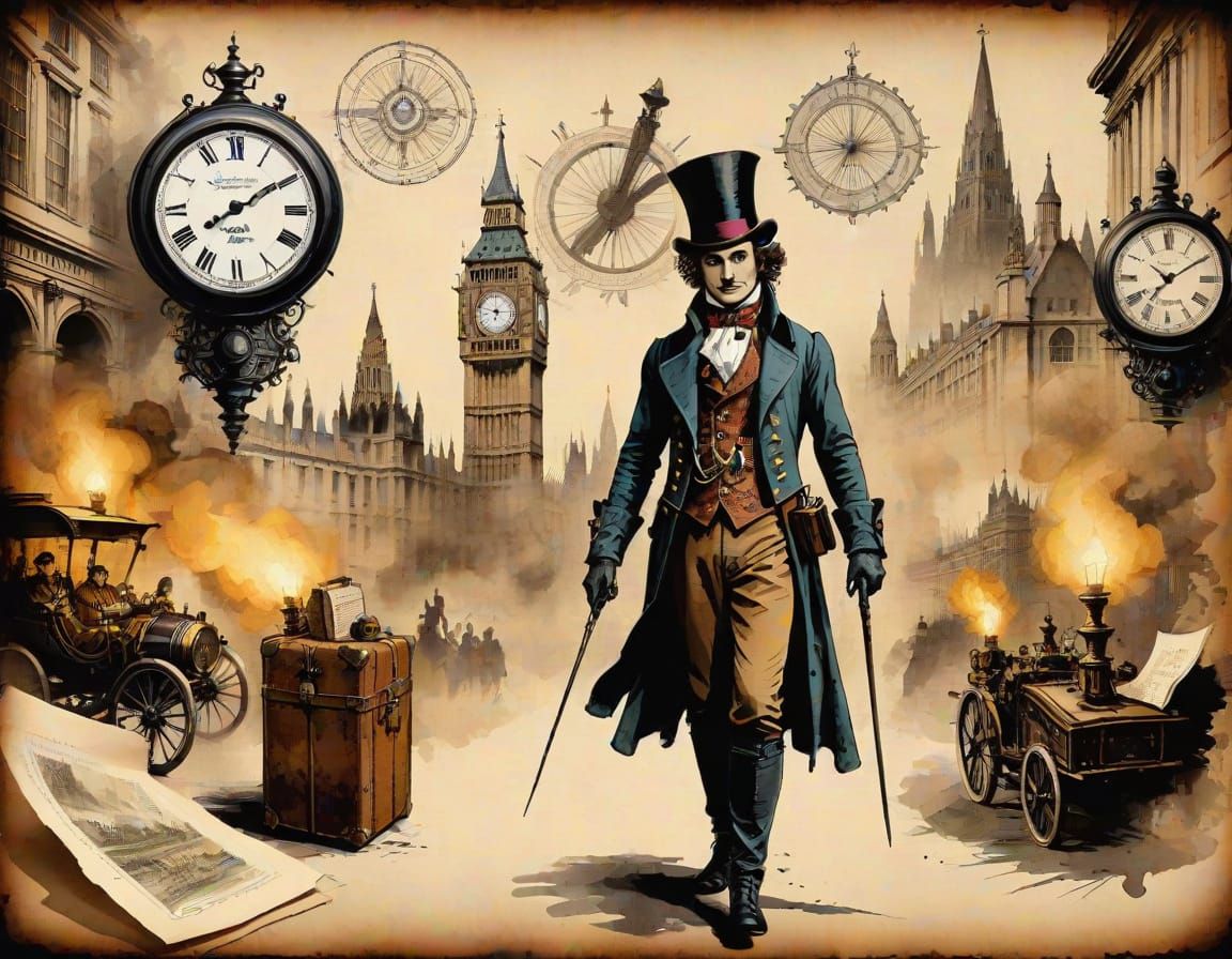 A Victorian Traveler's Dream in Steampunk London