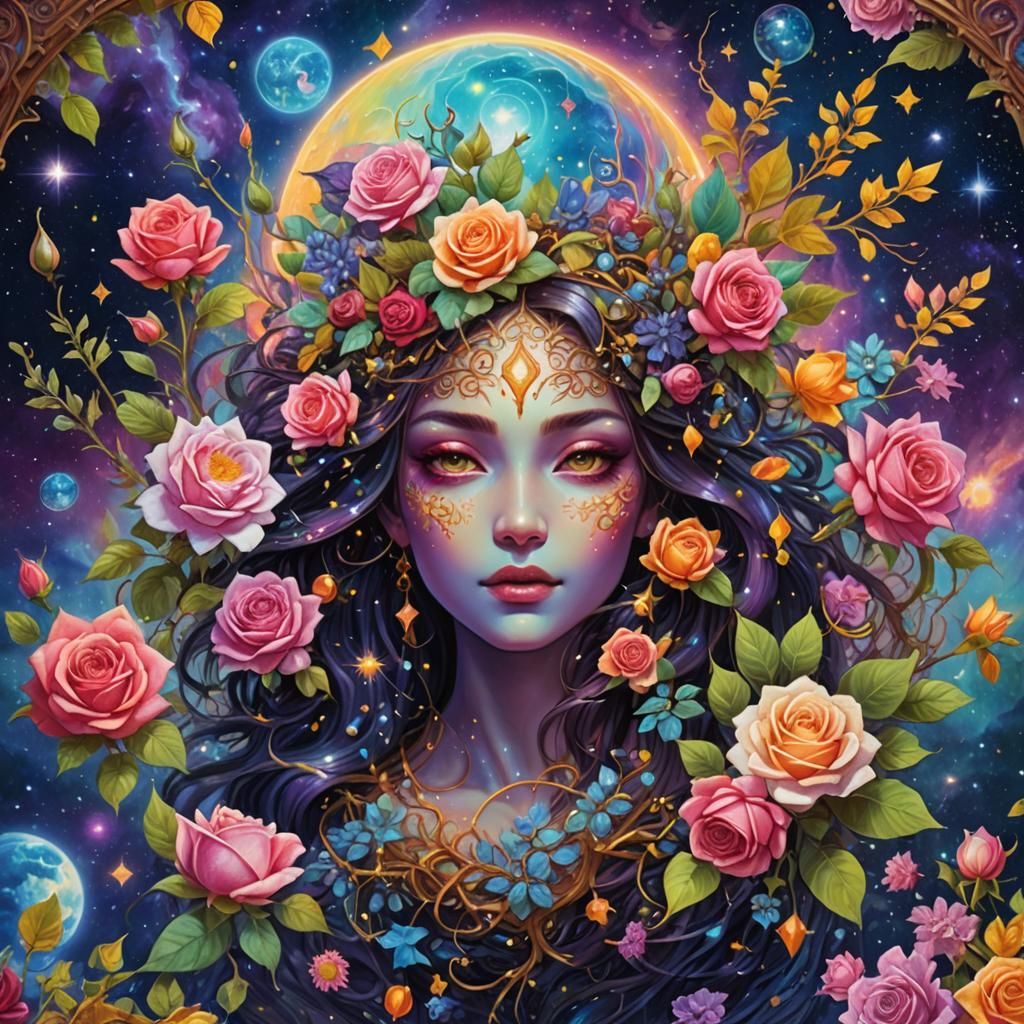 Floral Aromas: Holographic Cosmic Illustration