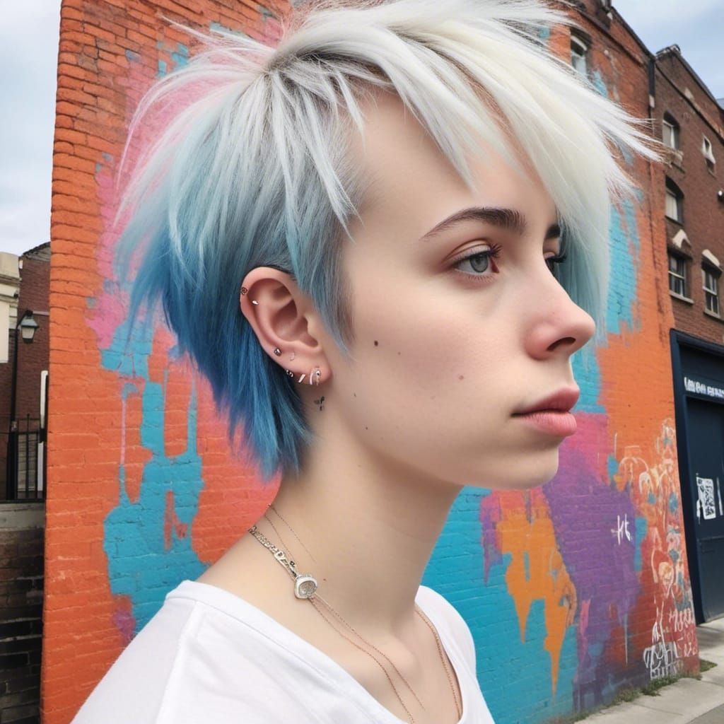 Contemplative Trans Woman Creates Street Art