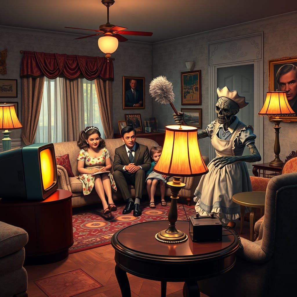 Nostalgic Family Scene with a Twist