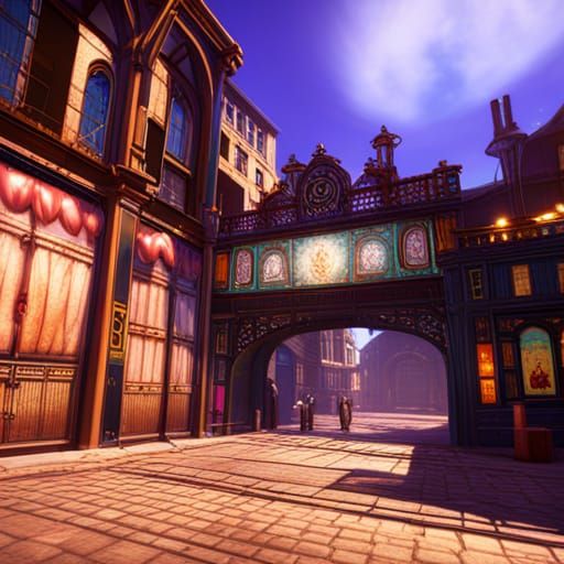 Brooklyn Jewish Bazaar Holiday in Detailed Matte Painting