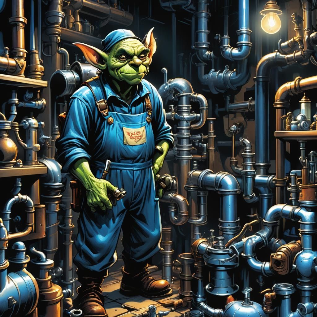 Goblin Plumber in Comic Book Style Store