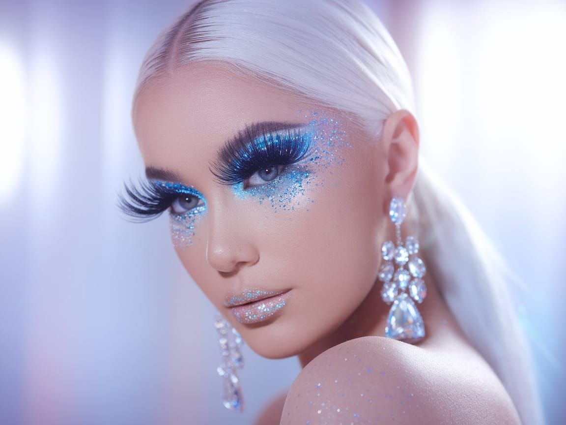 Glamorous Winter Ball Portrait in Ethereal Lighting