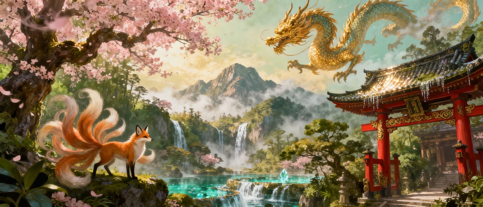 Epic Japanese Fantasy Landscape Wallpaper