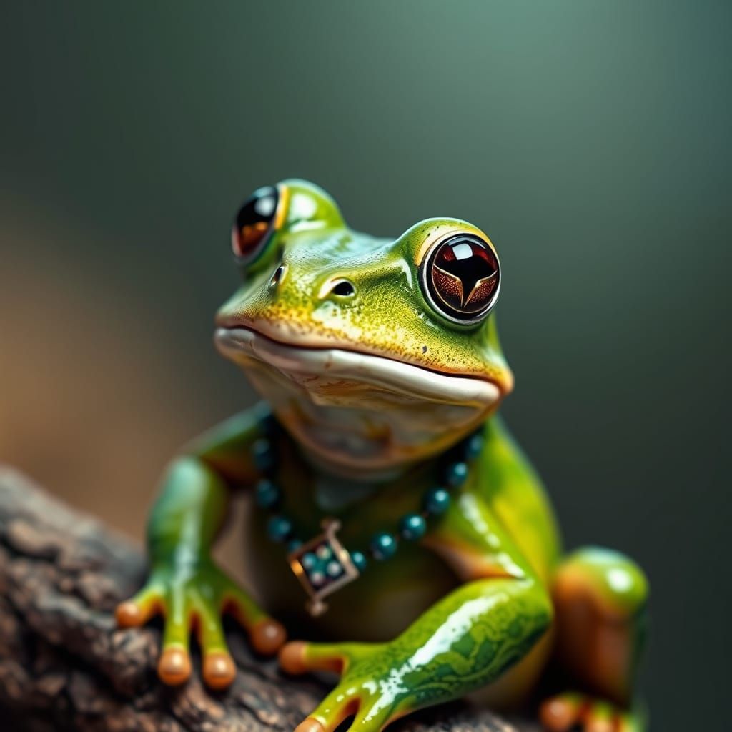 Exotic Amphibian Adorned in Luxurious Jewels