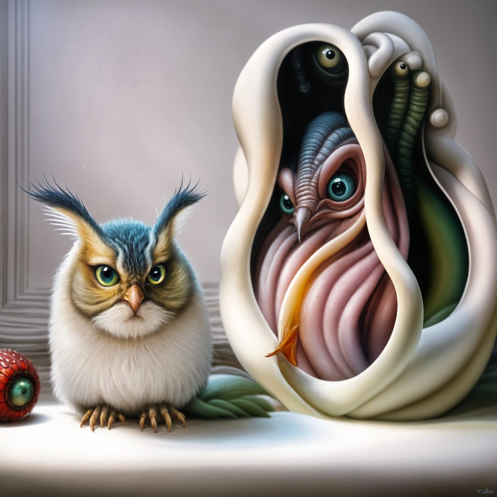 Viscous Alien Invasion in Surreal Sci-Fi Painting