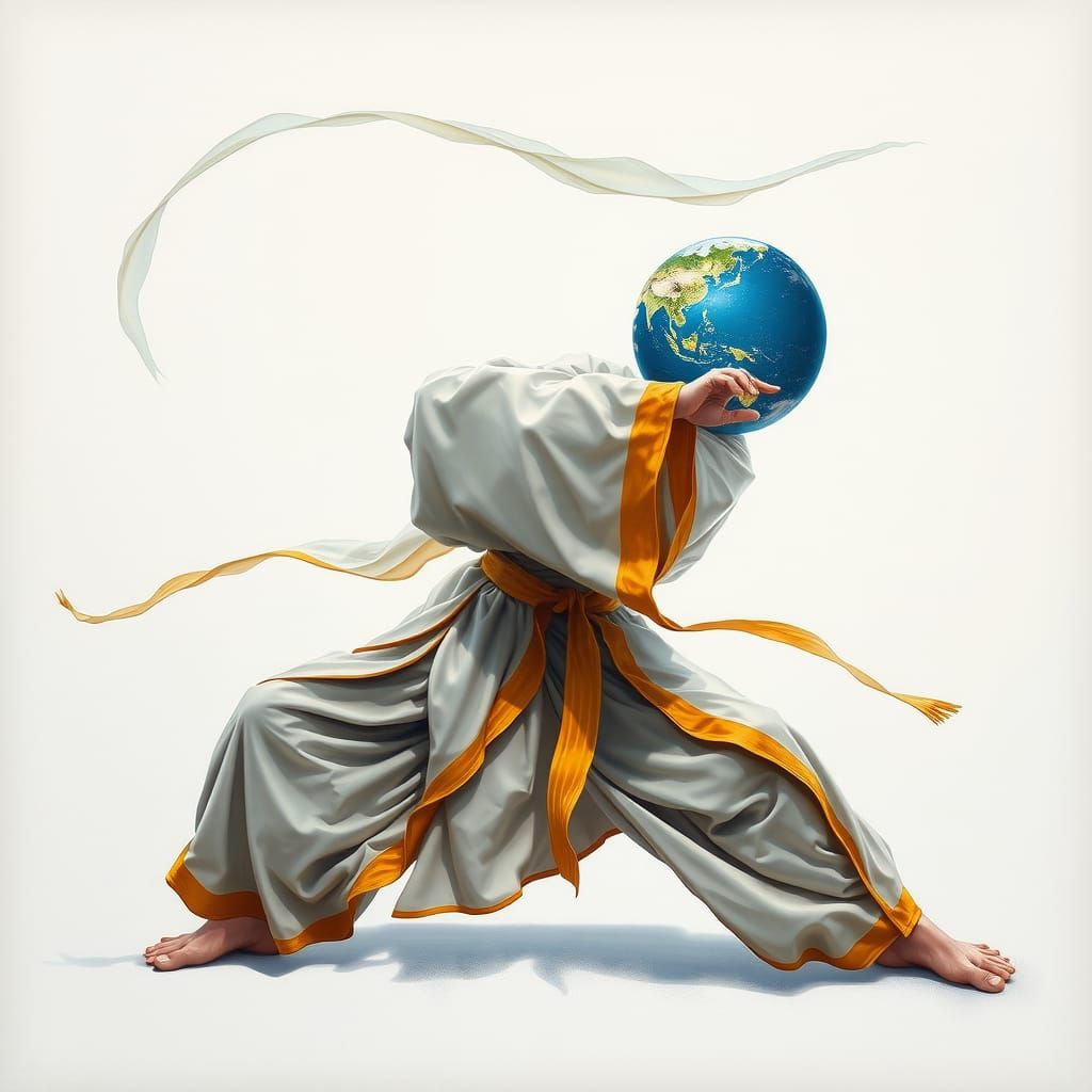 Earth-Head Figure Practicing Kung Fu in Gurney Style