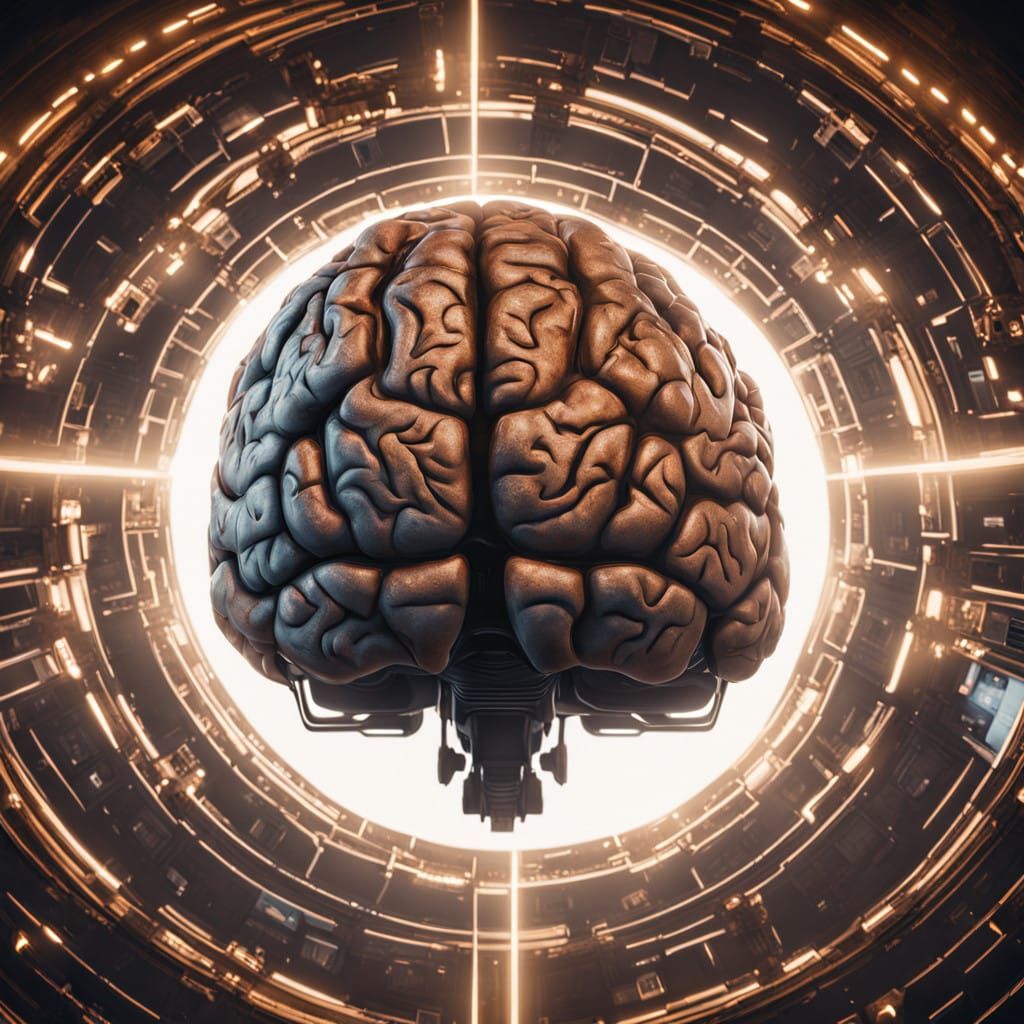 Radiant Cerebral Dreamscape in Cyberpunk Digital Art