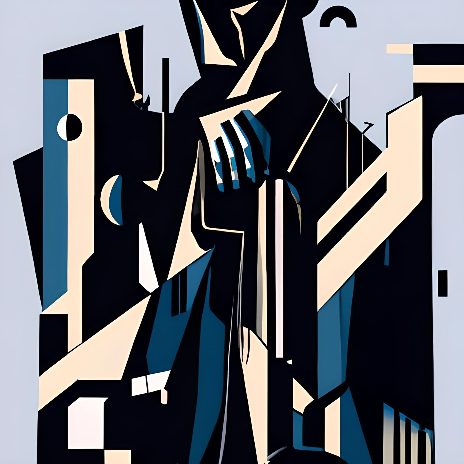 Abstract Cubist Painting in Euclidean Style