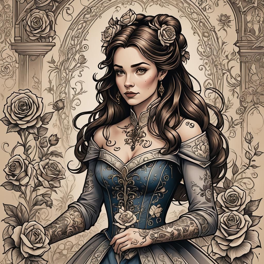 Belle the Tattoo Artist in Beauty and the Beast