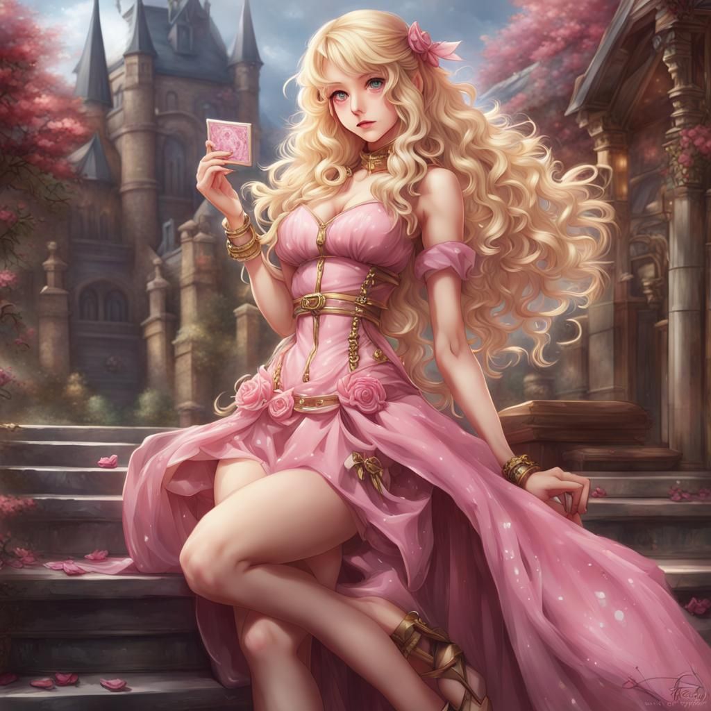 Fantasy Mage Pinup in Anime Key Visual Style