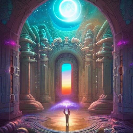 Stargate Portal to Another World in Mixed Media