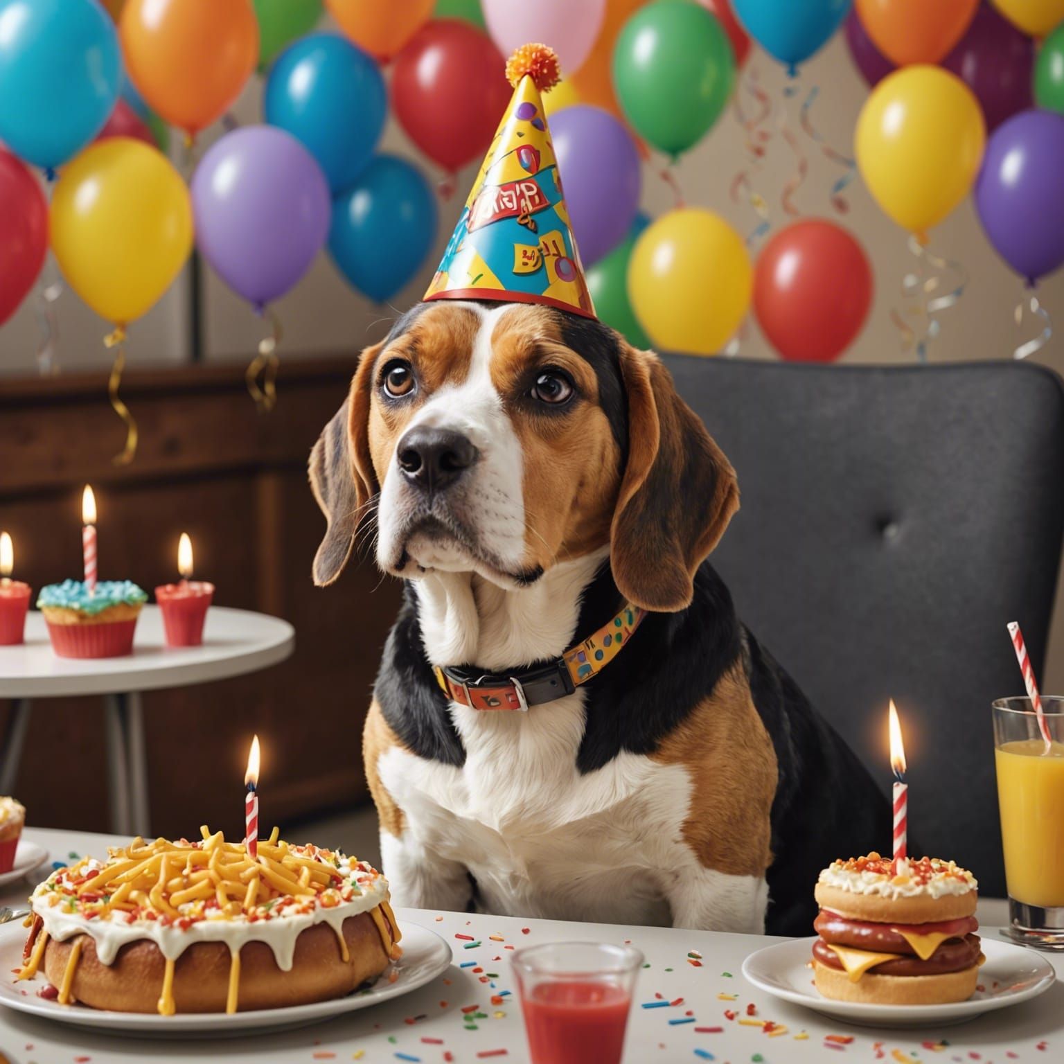 Sad Beagle's Birthday Celebration