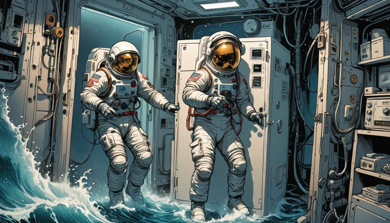 Washing Machine Door Reveals Spacesuit in Ocean