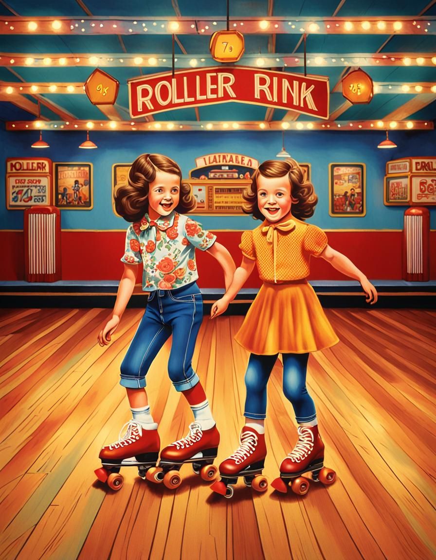 70s Kids Roller Skating