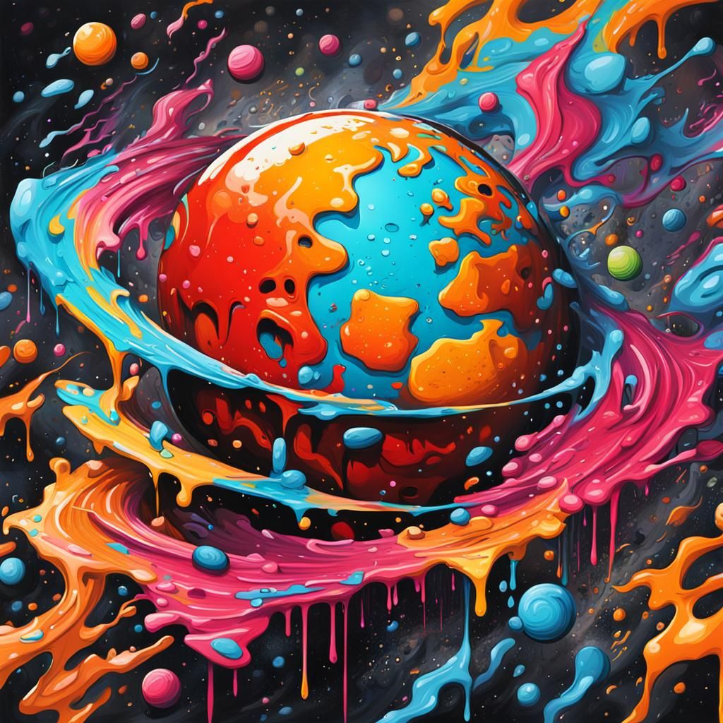 Planet Vormir as Colorful Graffiti Art