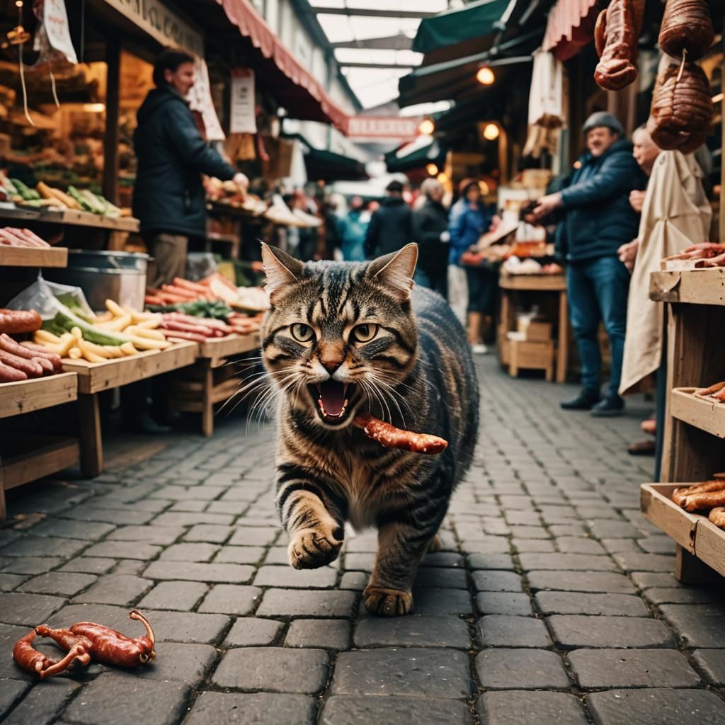 Cat Burglar: Sausage Heist in German Market