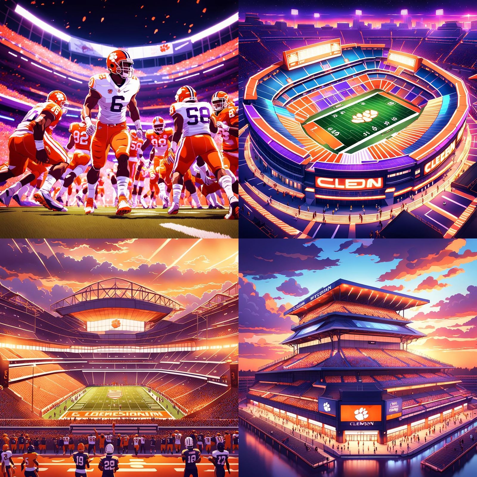 Clemson Tigers Stadium: 3D Anime Art