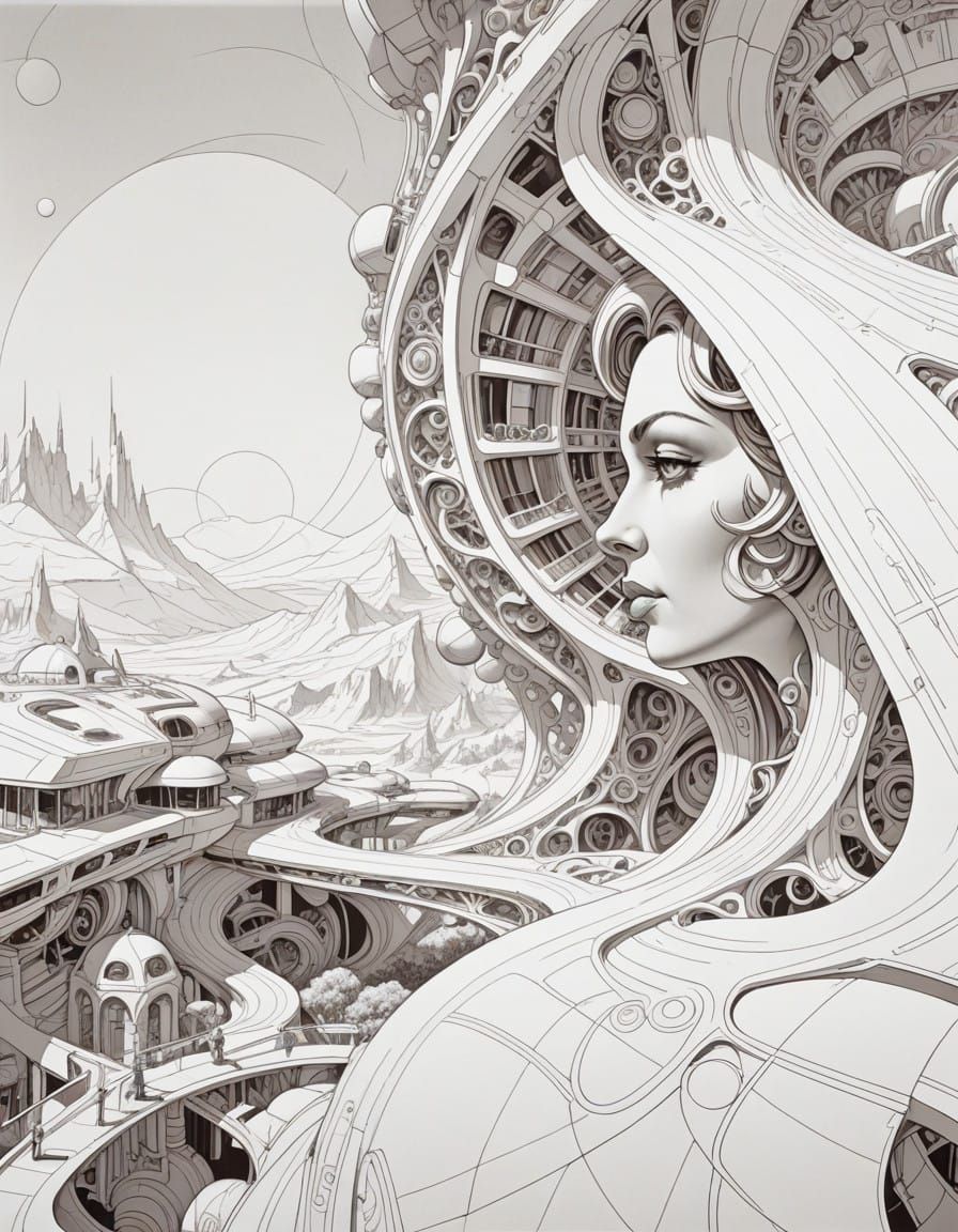 Intricate Fractal Pattern in 3D Zentangle Style