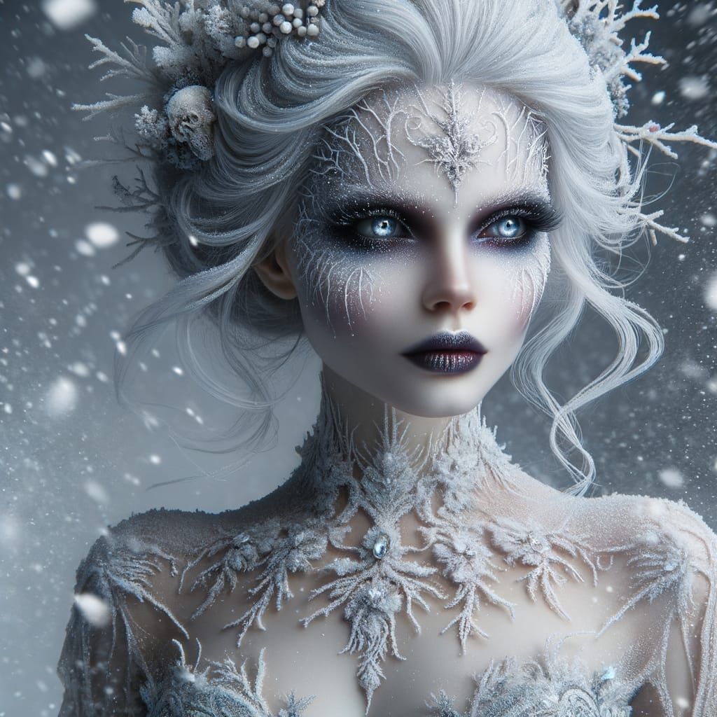 Mystical Frost Queen in a Gothic Style
