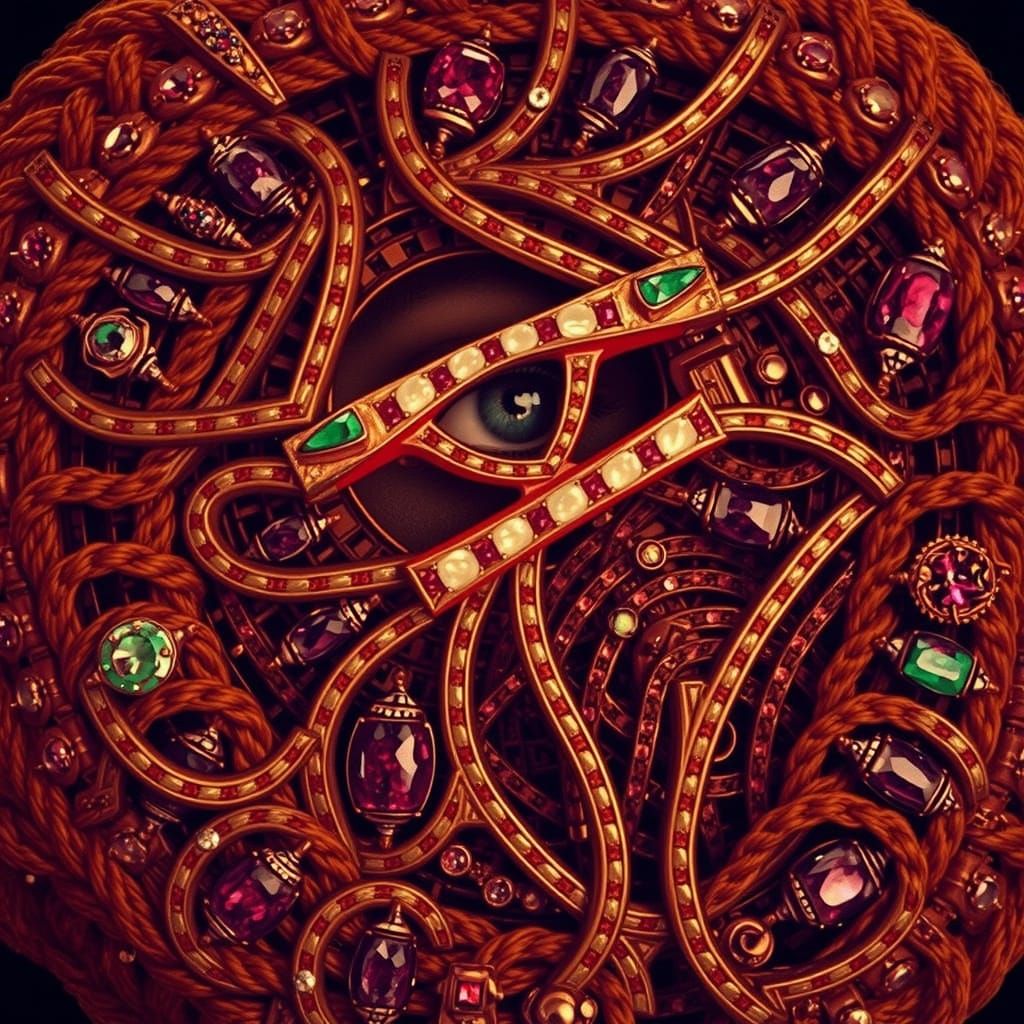 Regal Woman with Emeralds and Rubies in Renaissance Style