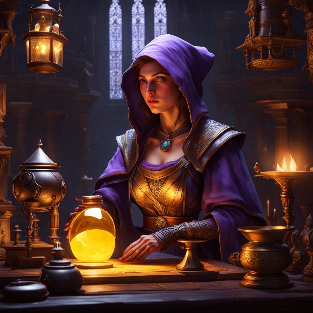 Alchemist Adventurer in Dark Fantasy Style