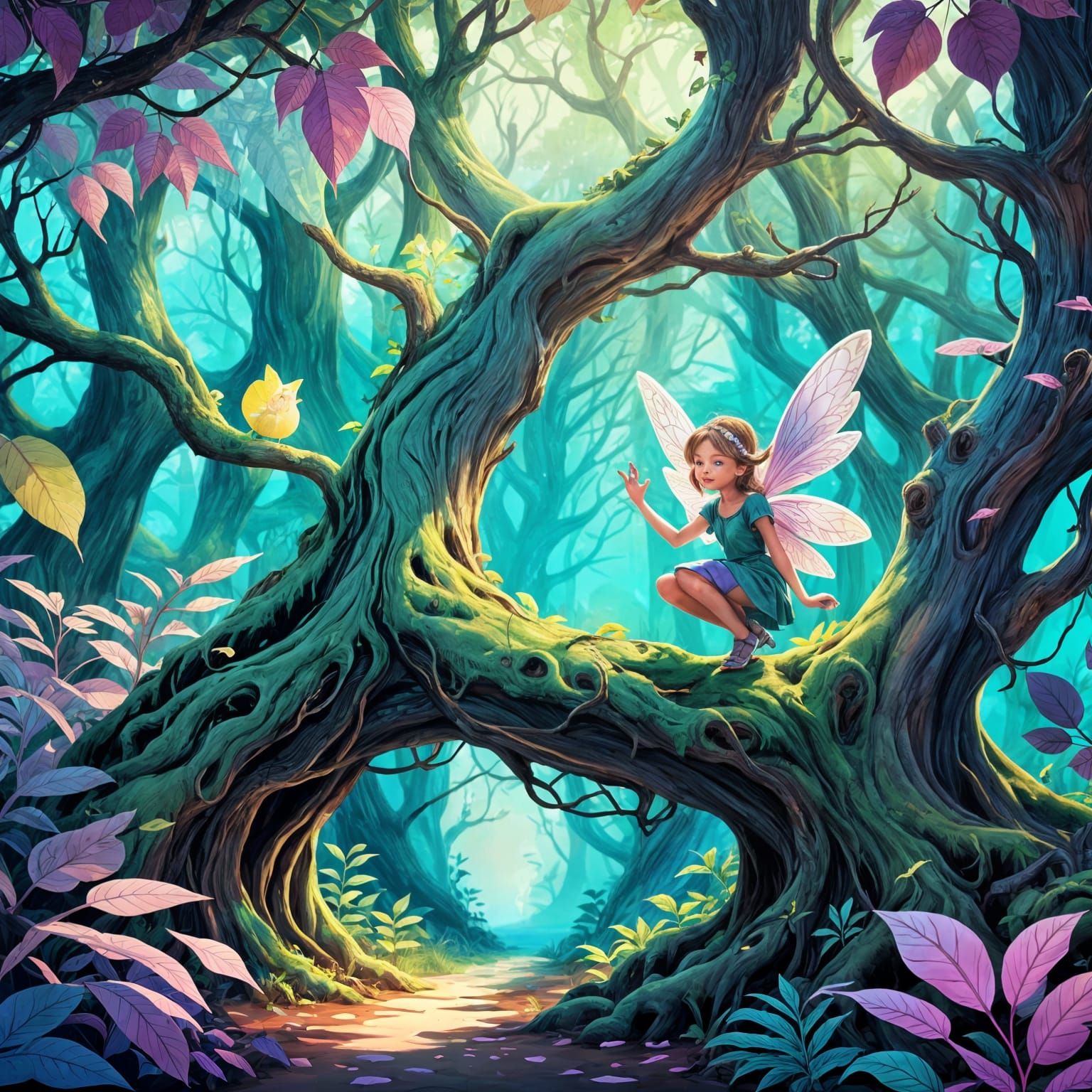 Enchanted Forest Fairy Coloring Page for Kids