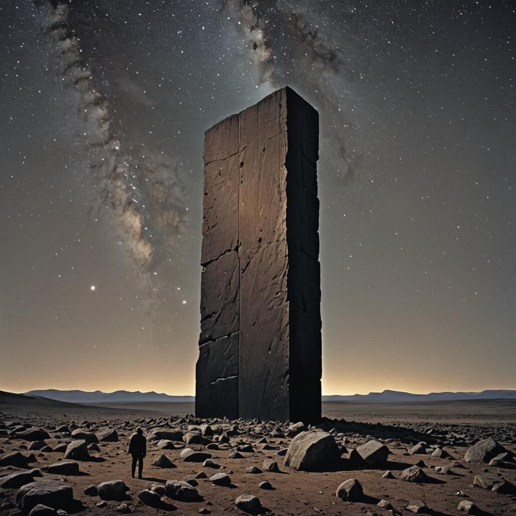 Cosmic Monolith Surrounded by Stars