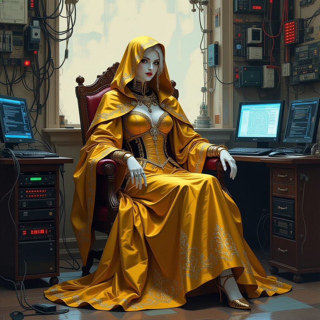 AI Royalty in a Digital Realm: Realist Painting