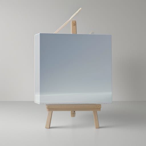 Blank Canvas on Easel in Bright Studio