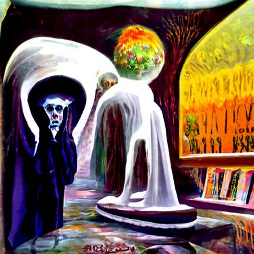 Surreal Horror Painting in Impressionistic Style