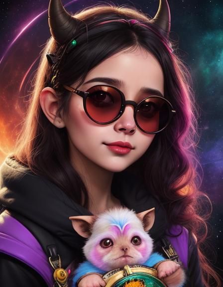 Infant Hobgoblin Reflects Cosmos in Sunglasses