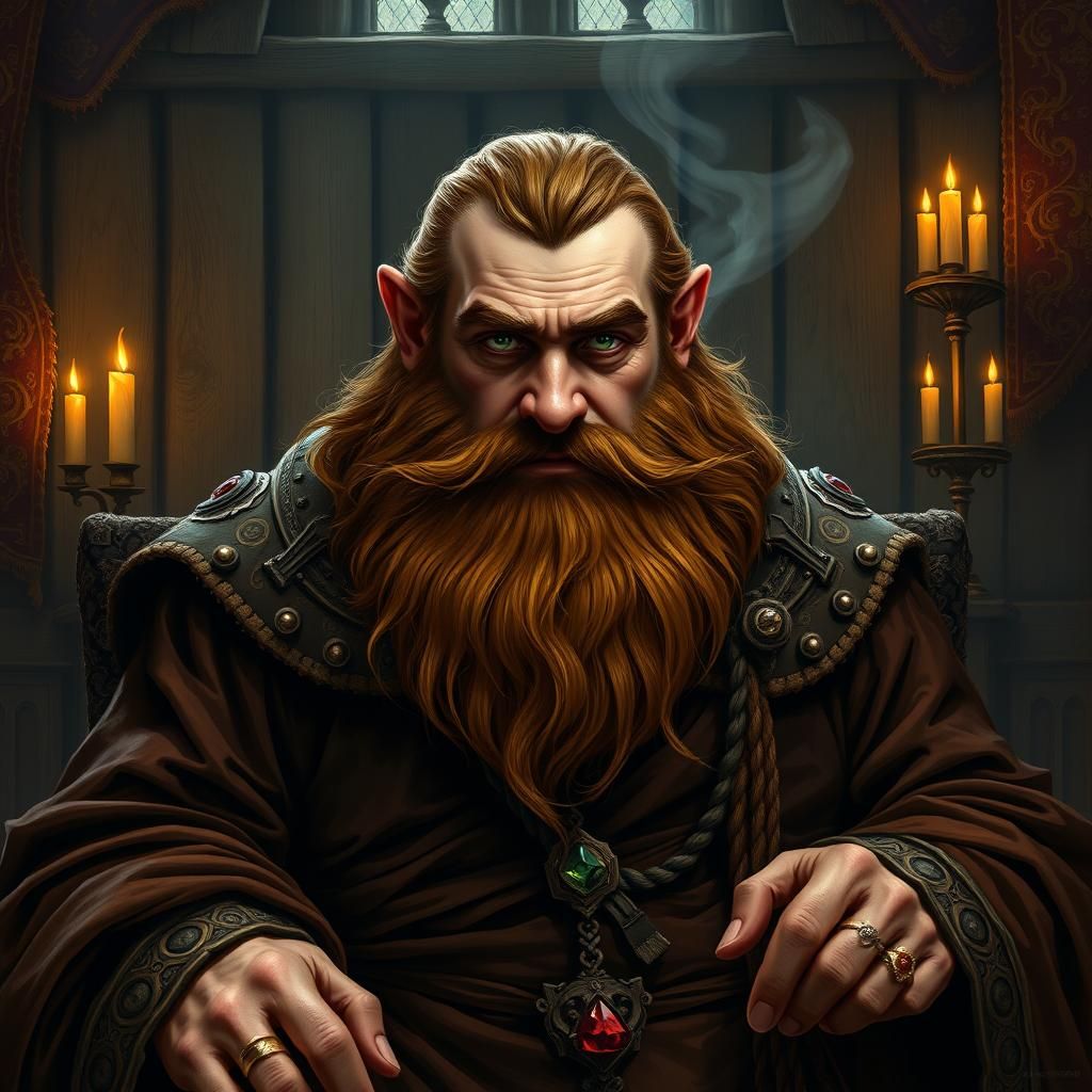 Dwarf Baron Portrait in Rembrandt Baroque Style