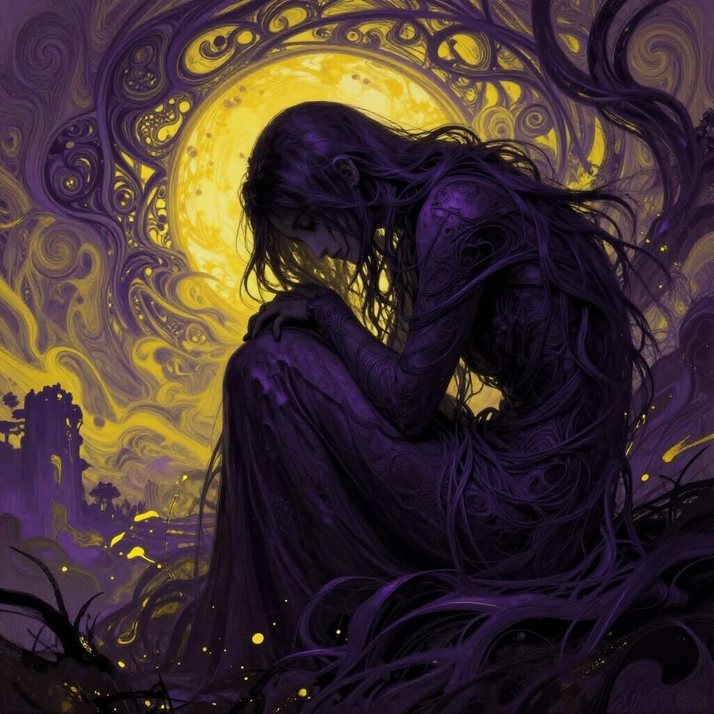 Dark Fantasy Figure of Loneliness in Epic Concept Art