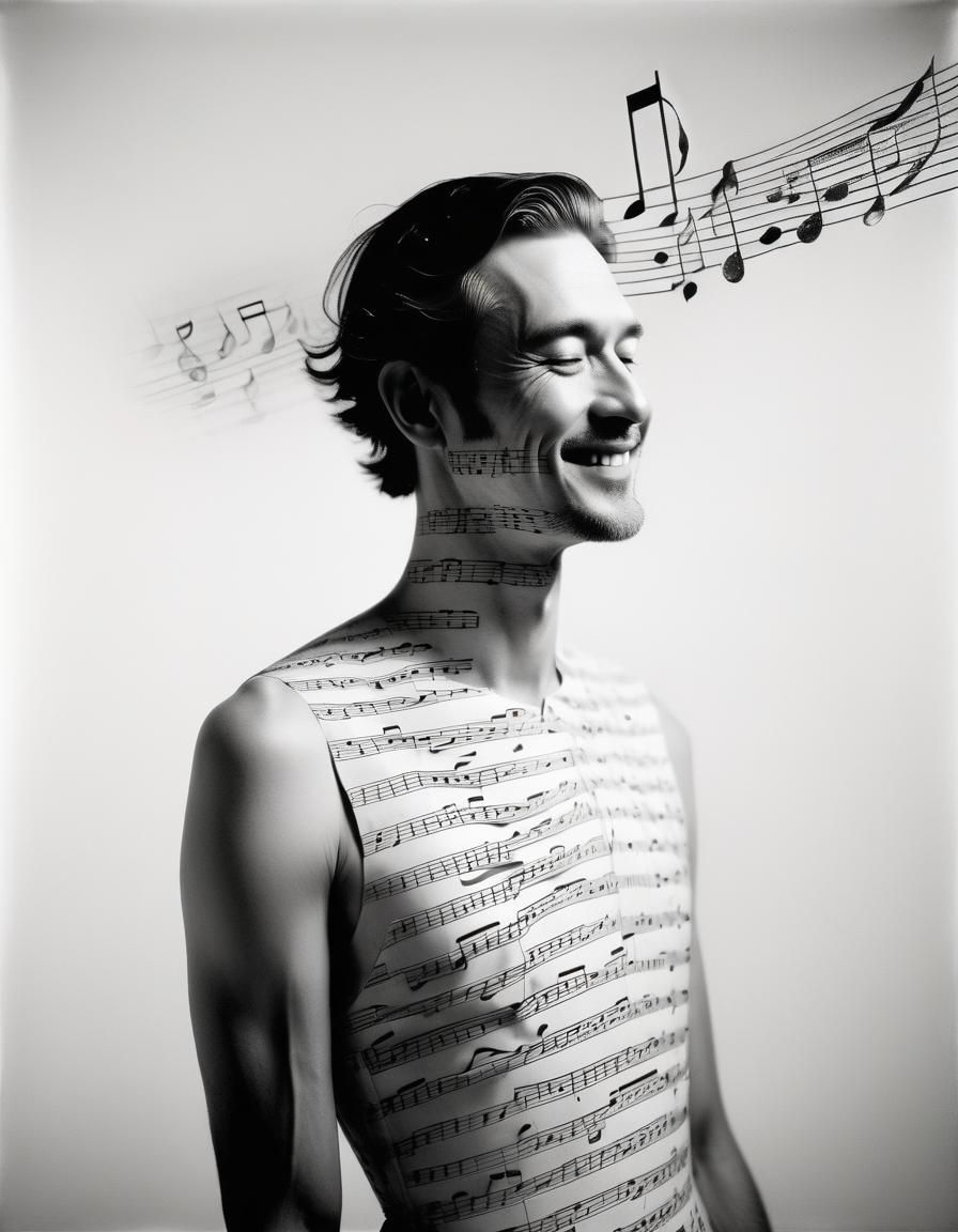 Surreal Musical Portrait in Black and White
