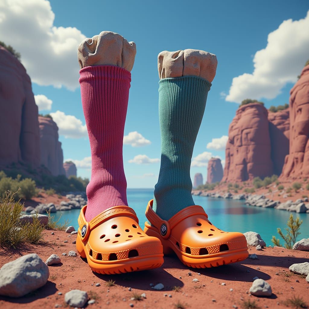 Surreal Socks and Crocs in Fantasy World