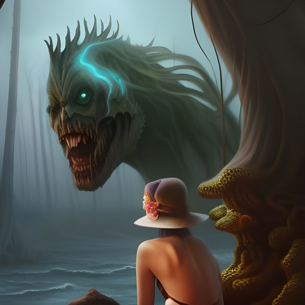 Lovecraftian Horror: Tentacles Embrace Pregnant Woman