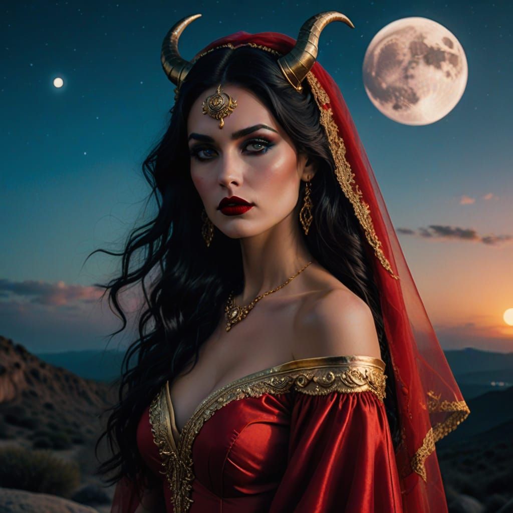 Dramatic Goddess with Mystic Energy in Cinematic Style