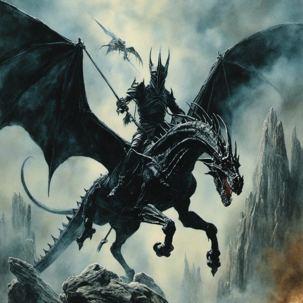 Witch King of Angmar upon a fellbeast (V1)