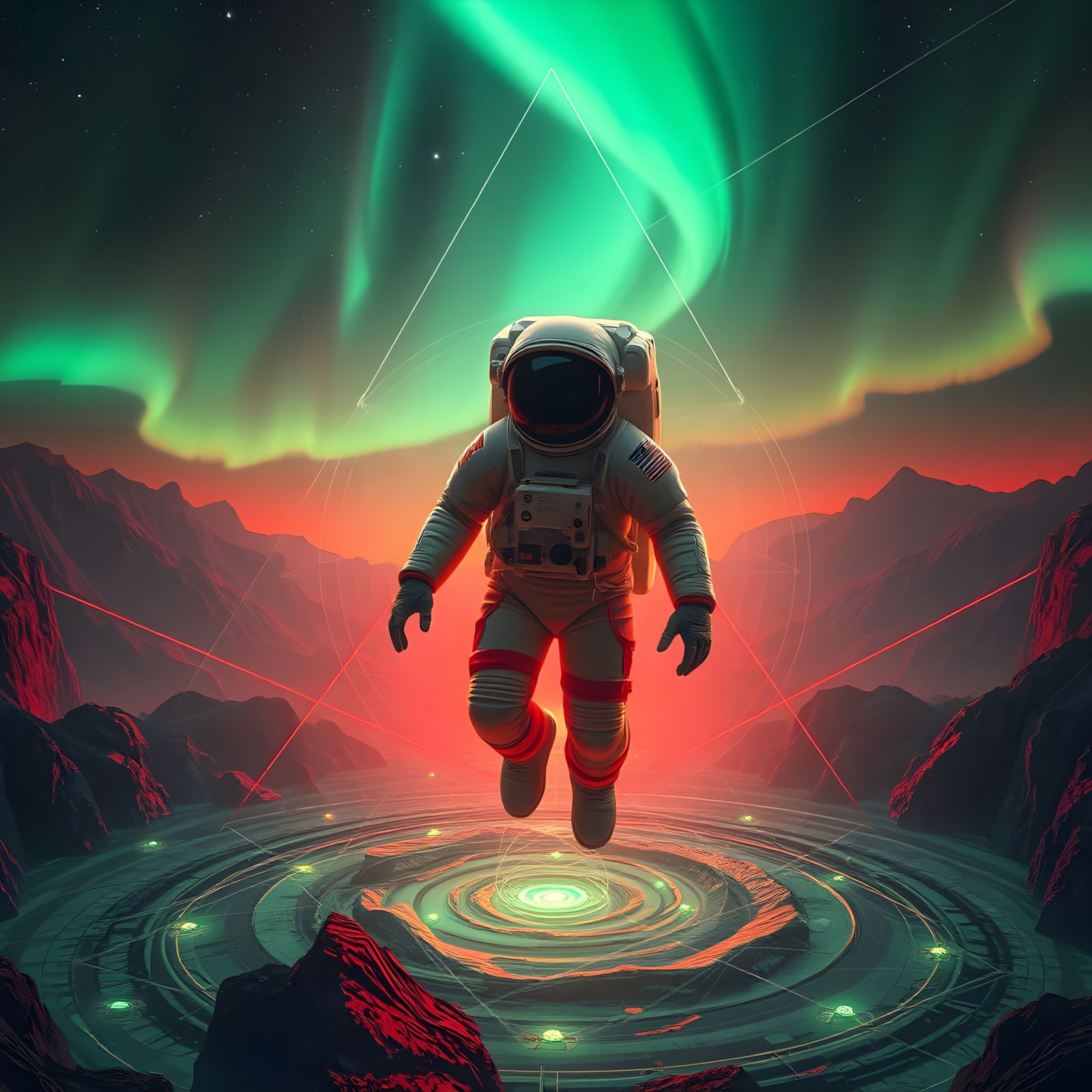 Soulful Earthscape in Vibrant Geometric Harmony