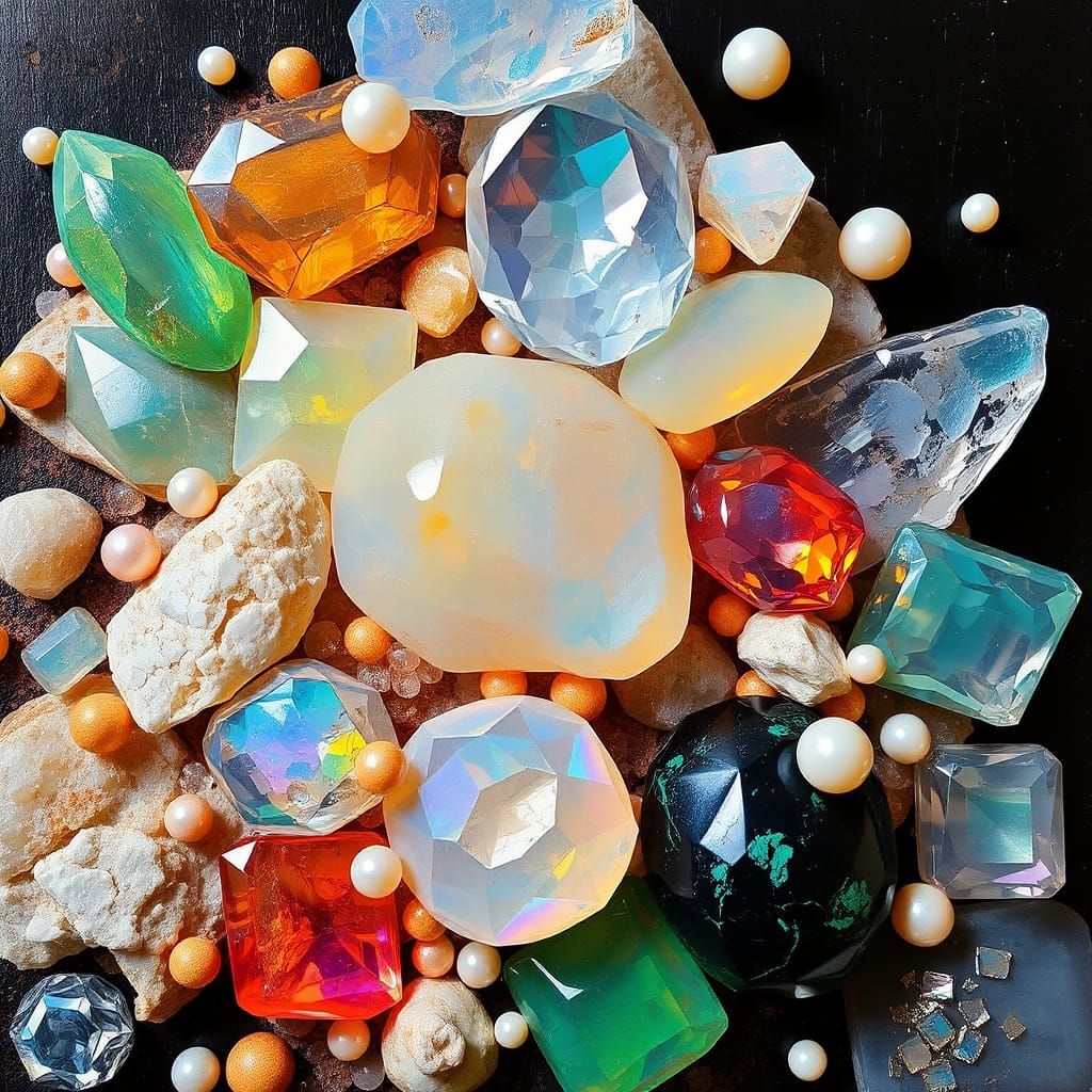 Gems and Crystals in Expressive Surreal Style