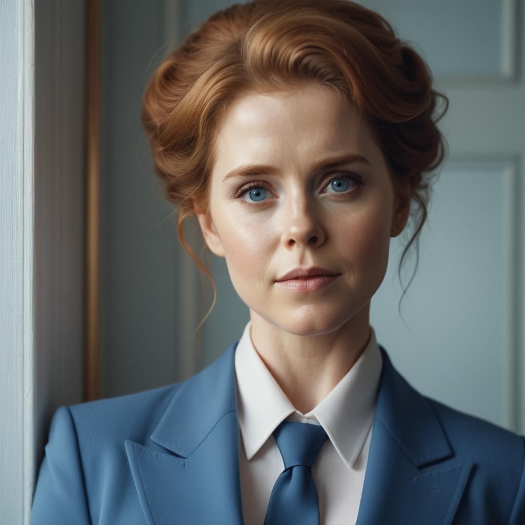 Amy Adams Film Still in Blue Suit