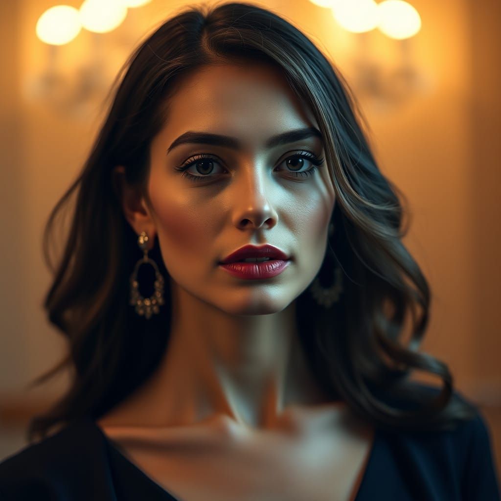 Refined Lady in High-Fashion Portrait