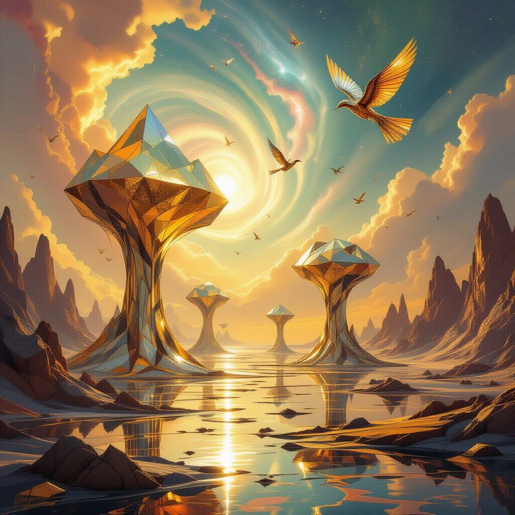 Cosmic Landscape of Crystal Trees and Golden Seas