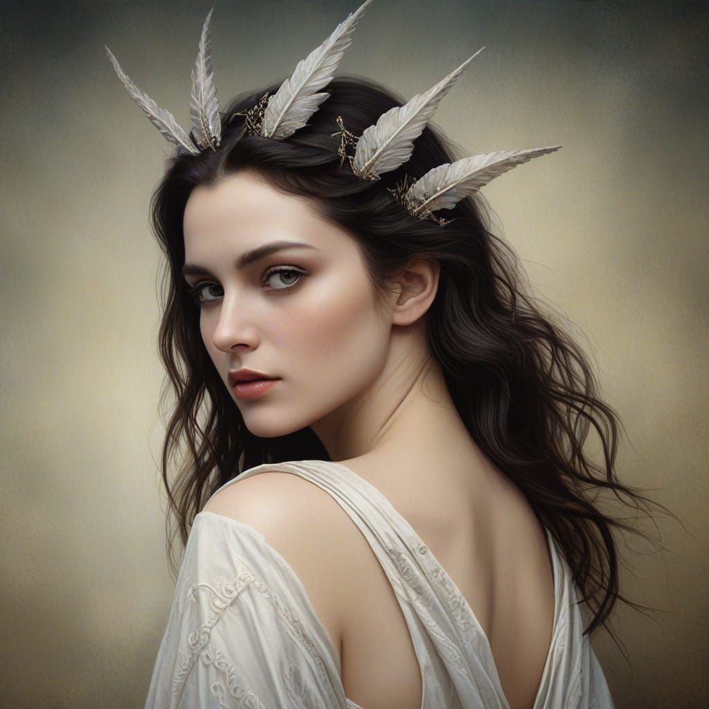 Ethereal Woman in a Digital Art Portrait