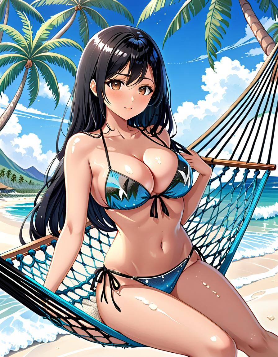 Anime Style Indonesian Beauty on Tropical Beach