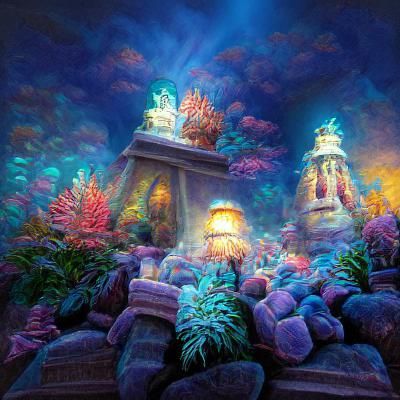 Coral Reef Temple in Volumetric Lighting