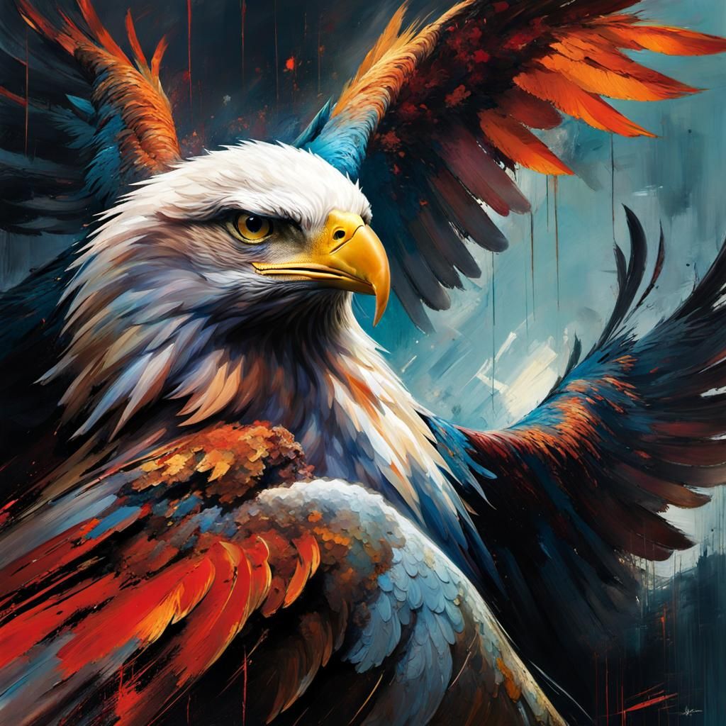 Surreal Eagle Soaring: Dreamy Watercolor Illustration