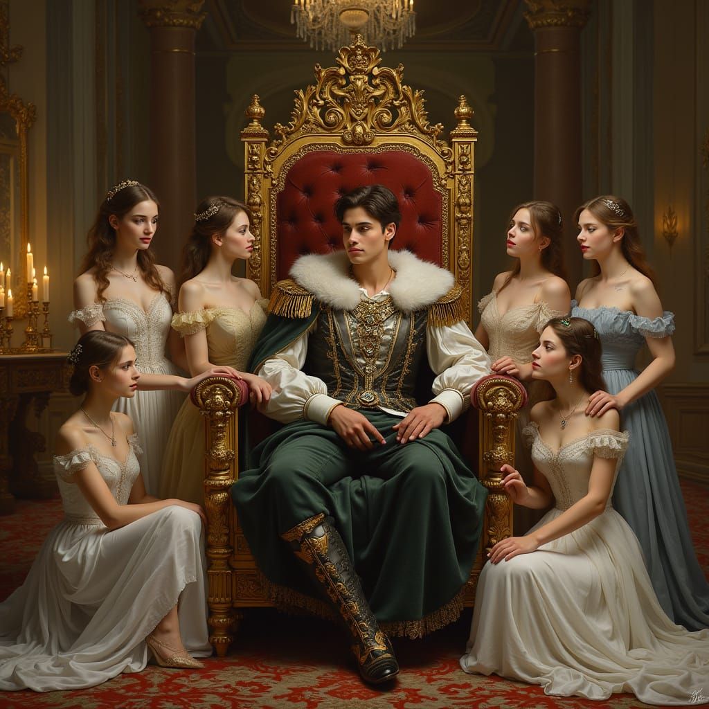 Young King Reigns Supreme in Golden Opulence